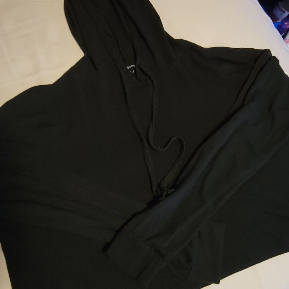 black cropped hoodie